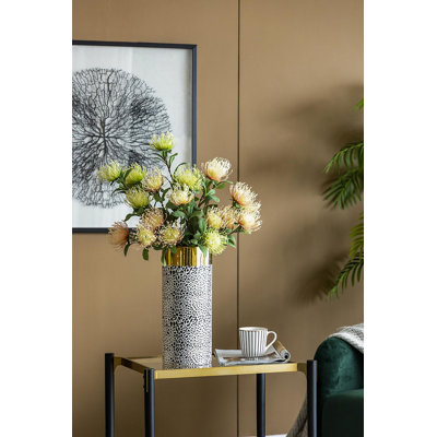 Vase en céramique - or mat, noir mat