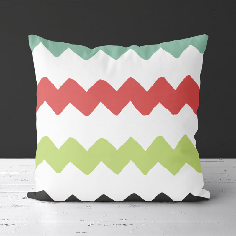 Housse de coussin carré et insert, Rose/Vert/Bleu