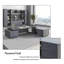 Bureau de direction 94,49 "luxueux et sophistiqué en forme de L gris-76072516