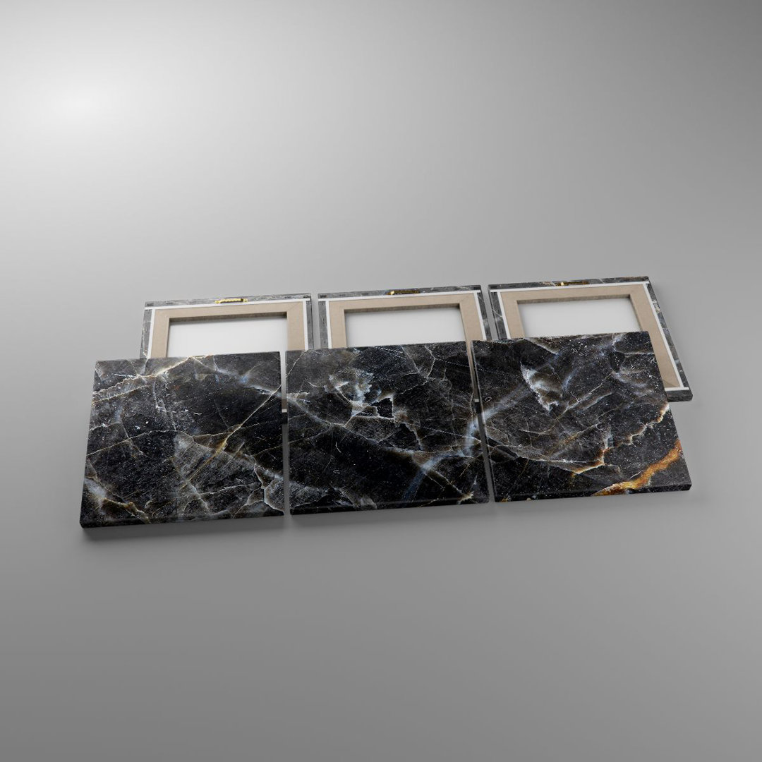 3-tlg. Leinwandbilder-Set Marble Stone