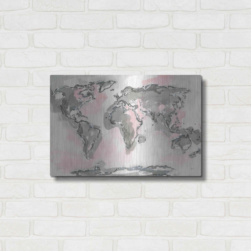 «World Map Blush» par Chris Paschke, H 16 po x l 24 po