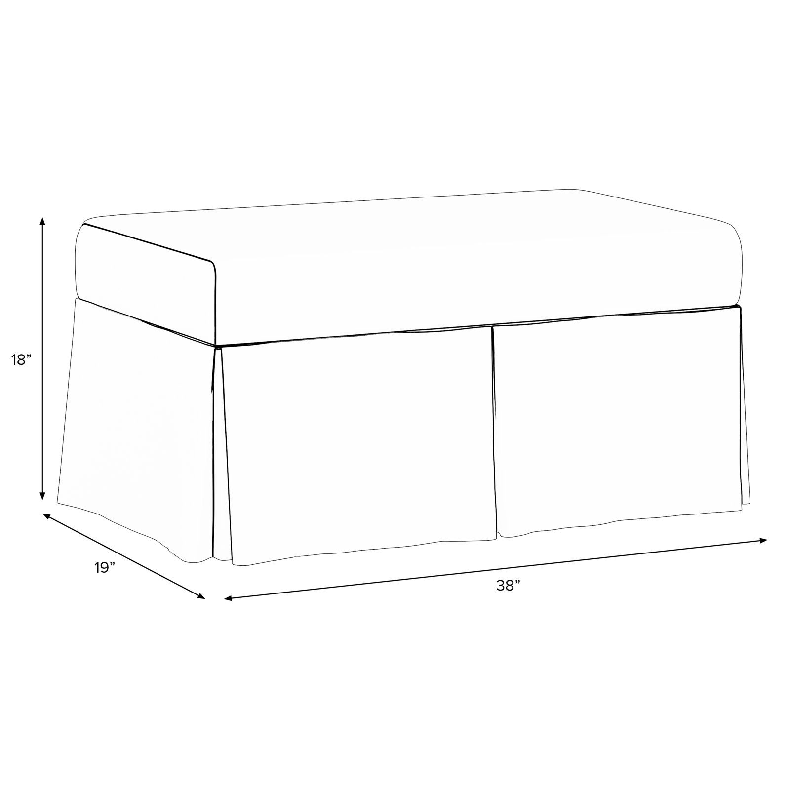 Chaplin Storage Bench, Fritz Charcoal Stripe