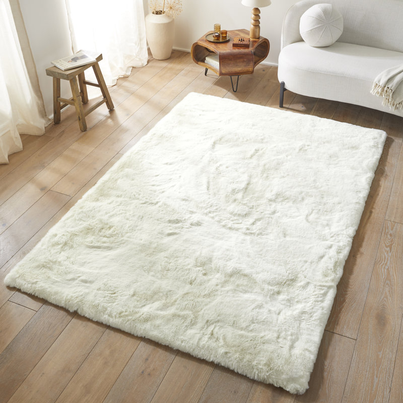 HEAVENLY Solid Colour Machine Made Area Rug, Rectangle 76 x 130 cm, Polar