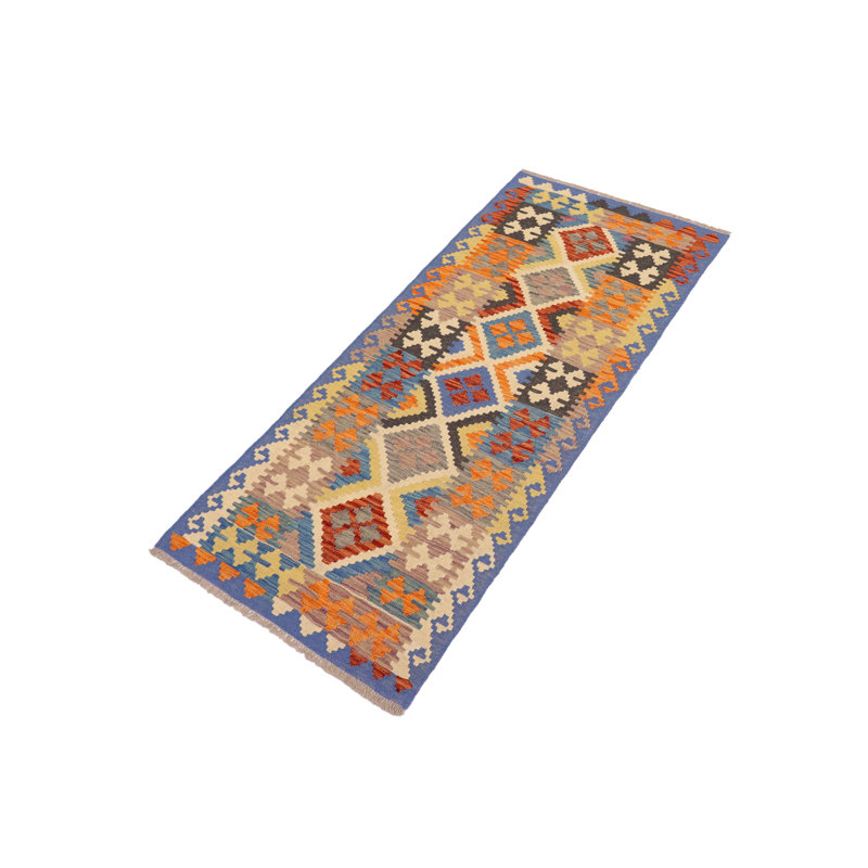 Tapis jaune / bleu / rouge en laine noué à la main 2 pi 10 po x 6 pi 5 po Siems Southwestern