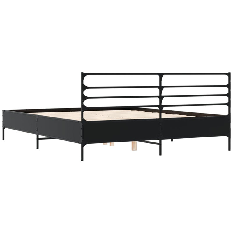 Achillefs Bed, European Kingsize (160 x 200cm), Black