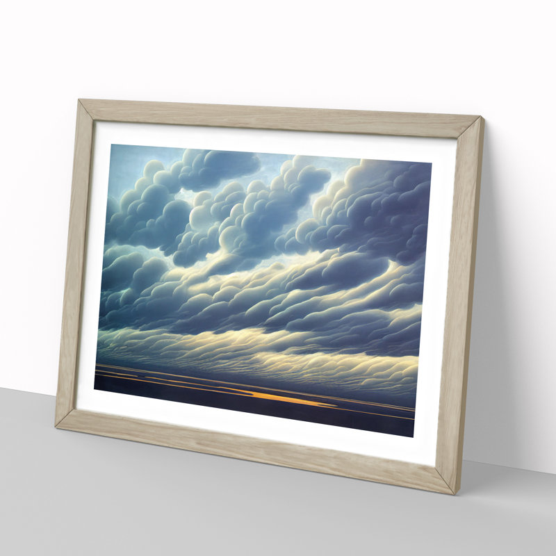 Shining Clouds - Framed Print, 46cm H x 64cm W x 2cm D, Oak