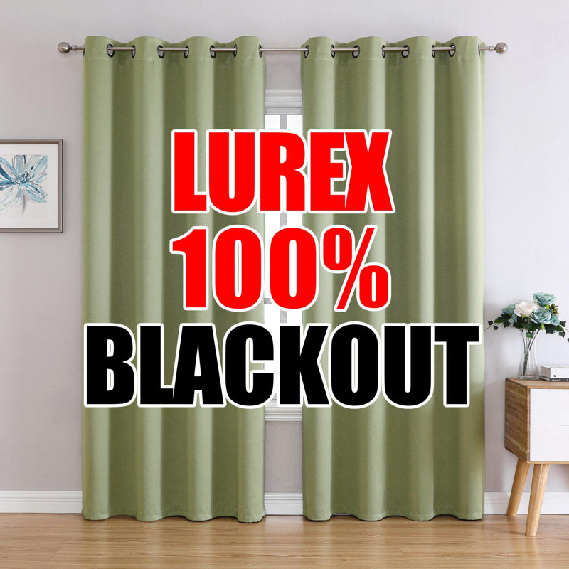 Orantes Solid Polyester 100% Blackout Curtains & Drapes Pair For Bedroom Living Room 63 84 95 Inches Long Grommet Curtains Thermal Insulated Sunlight Blocking Noise Reducing