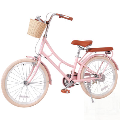 Vélo de plage pour filles, banlieue confortable avec panier avant et cadre en acier à haute teneur en carbone