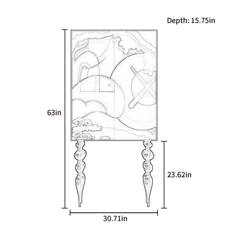 Armoire moderne à double porte minimaliste, Ivoire / blanc