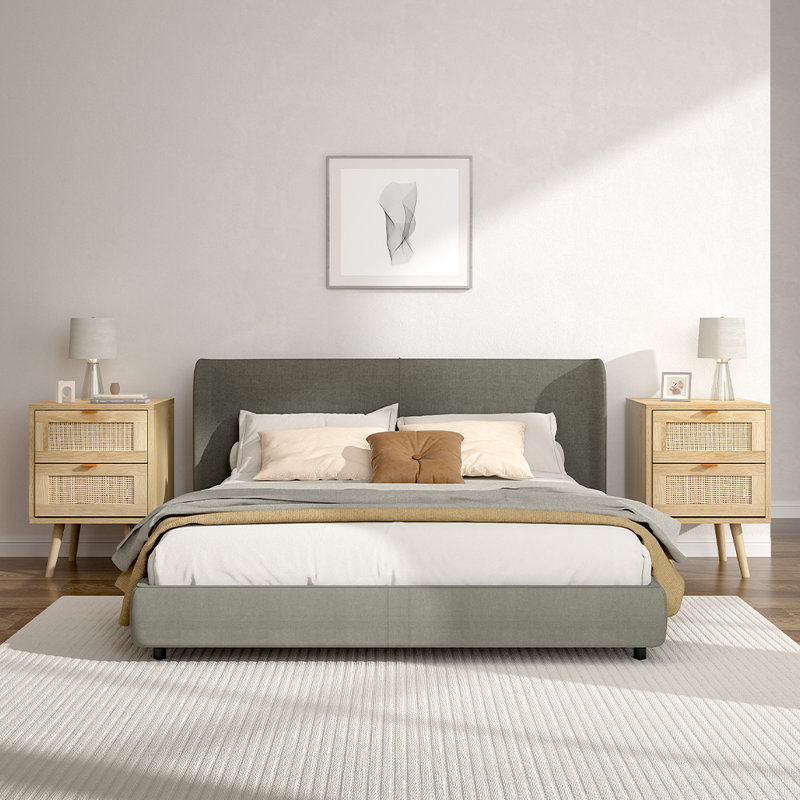 Ahamadou 40cm W Rattan Bedside Table
