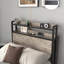 Lit de rangement avec tête de lit, station de charge et lumière DEL pour la chambre à coucher