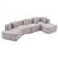 Canapé modulaire en forme de L avec méridienne et quatre coussins, aucun assemblage requis-131375363-131375362