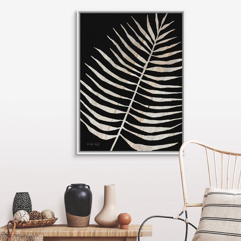 « Palm Frond grain de bois I » par Cindy Jacobs, reproduction d’art sur toile, Toile blanche encadrée