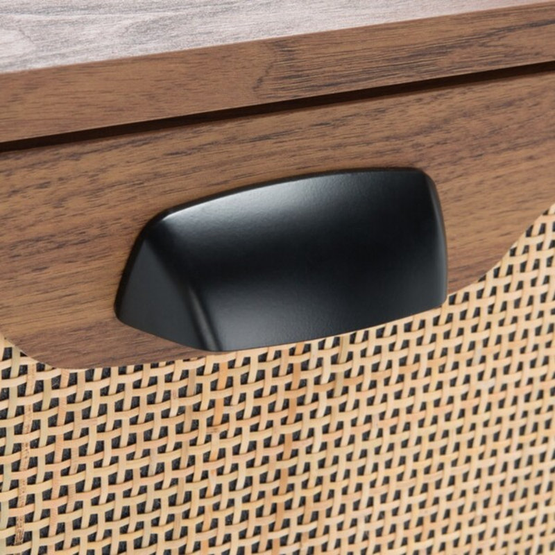 Table de chevet moderne moderne en bois manufacturé 24,4 po H, Noyer