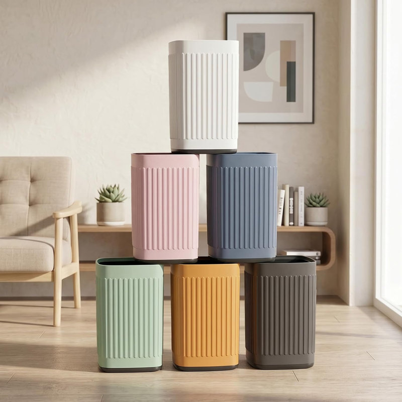Poubelle de salle de bain en métal, 2,6 G / 10 L, corbeille en métal, bleu | Boîtier en métal, imperméable, robuste et résistant aux chutes, toit ouvert, base antidérapante, pour chambre à coucher, salon, bureau, salle de bain