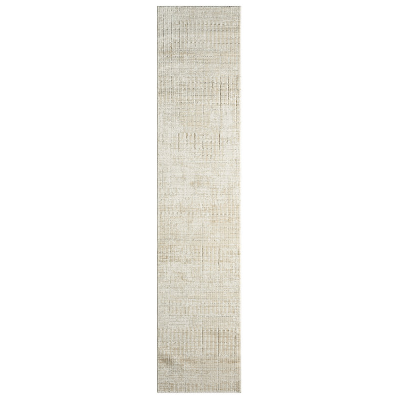 Tapis d'intérieur moderne ivoire DKNY Grand Street, Tapis de couloir 2 pi 2 po x 10 pi