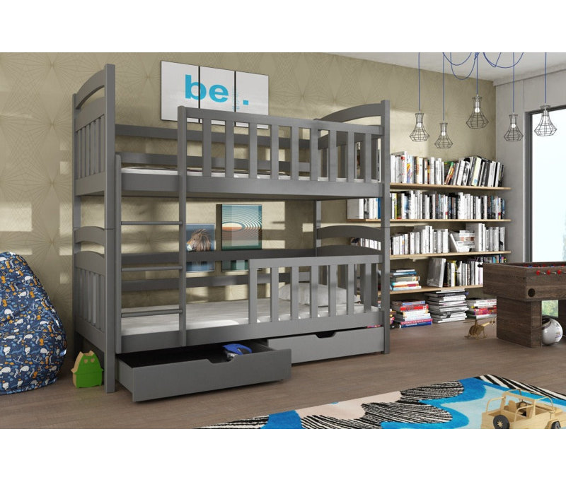Seb Bunk Bed with Storage Included, Graphite