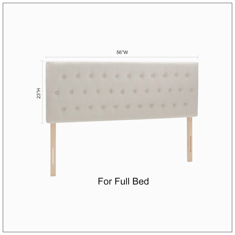 Tête de lit tapissier Darlean, Double, Beige