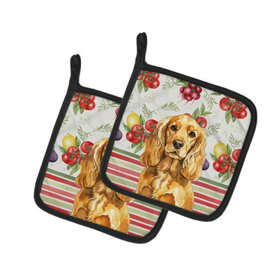 Paire de supports à casseroles Golden English Cocker Spaniel