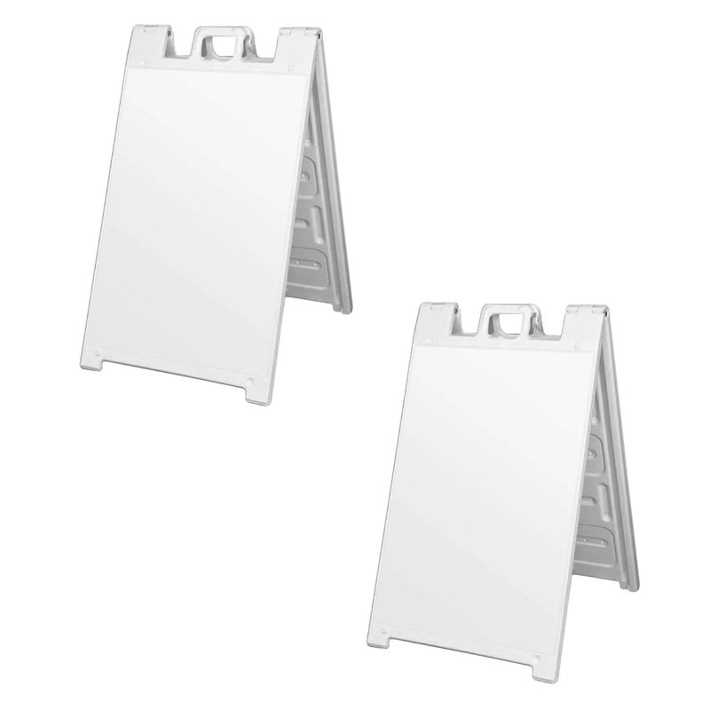 Porte-affiche pliable en plastique pliable, Blanc