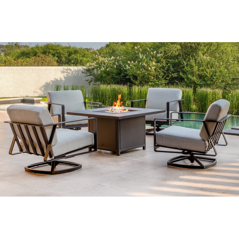 Horizon Outdoor Rocker Chair, Graphite, Piazza Mist