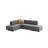 Stylish Corner Sofa-Bed, Grey Fabric, 110.2 x 33.5 x 81.1 inches | 100% Polyester Upholstery, Wood & Fiberboard Frame | Easy Clean, 32 DNS Foam Seating, Perfect for Living Room or Guest Room, Walnut Color Legs-926461974-926461968