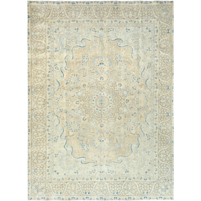 Tapis rose et chameau noué à la main de haute qualité