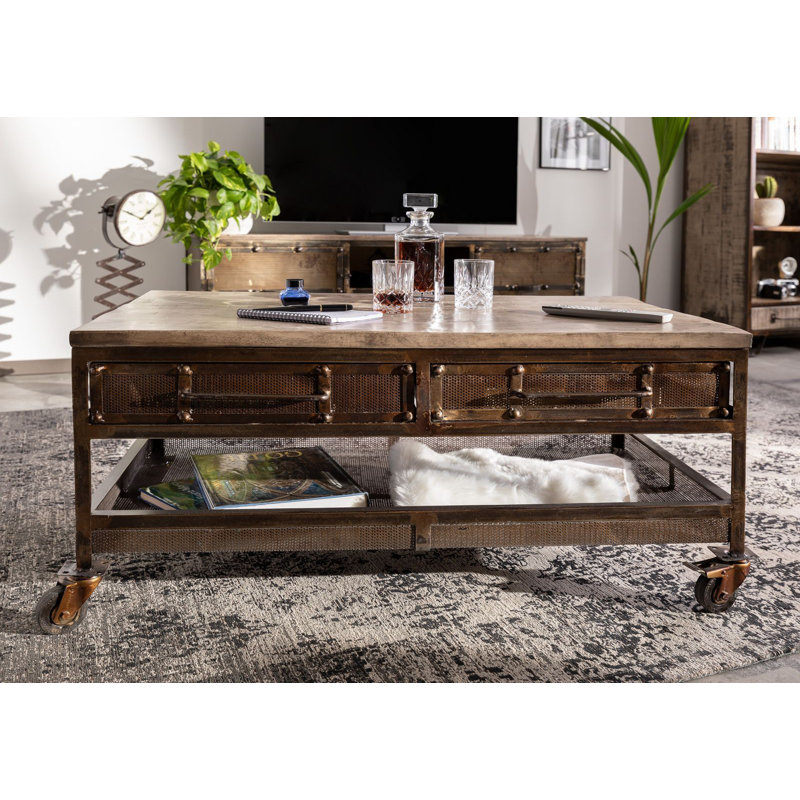 Heavy Industry Four Leg Coffee Table with Storage