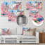 Rose, bleu, bâtiments de New York en été - salon d'art mural de New York-86149033-86149047