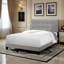 Lit double tapissier Silvia d'aspect lin gris, H 45,45 po x l 57,82 po x L 79,95 po