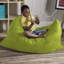 Fauteuil à billes multifonctionnel, coussin de sol et coussin de protection avec revêtement en microsuède amovible, lime