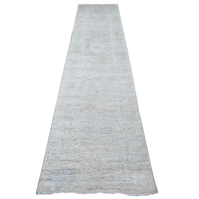 Tapis de couloir oriental noué à la main 2 pi 8 po x 12 pi 2 po Angora