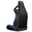2PC Universal Bucket Racing Seats Blue Stitch Blue PVC Leather Reclinable Carbon Look Leather Back With Adjustor Slider(Not Including Seat Bracket ) 1 Box Of 2 Pieces