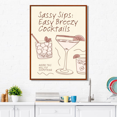 Sassy Sips: Easy Breezy Cocktail - Décoration murale cocktails