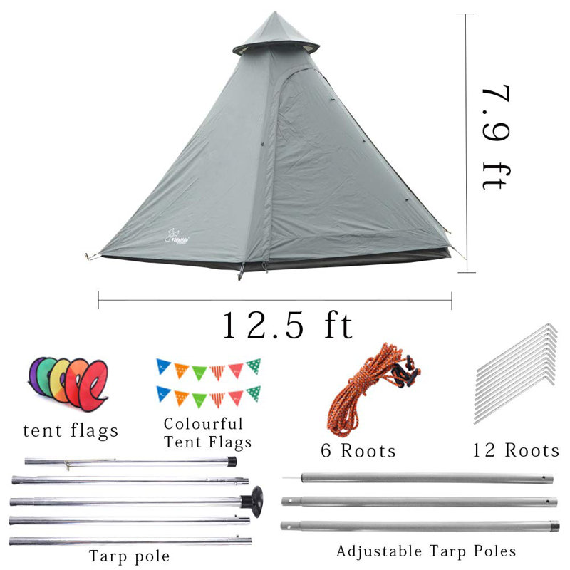 6 Person Tent, Gray