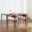 Ensemble de 2 chaises de salle à manger modernes rembourrées avec pieds en métal noir Boucle-1048445625