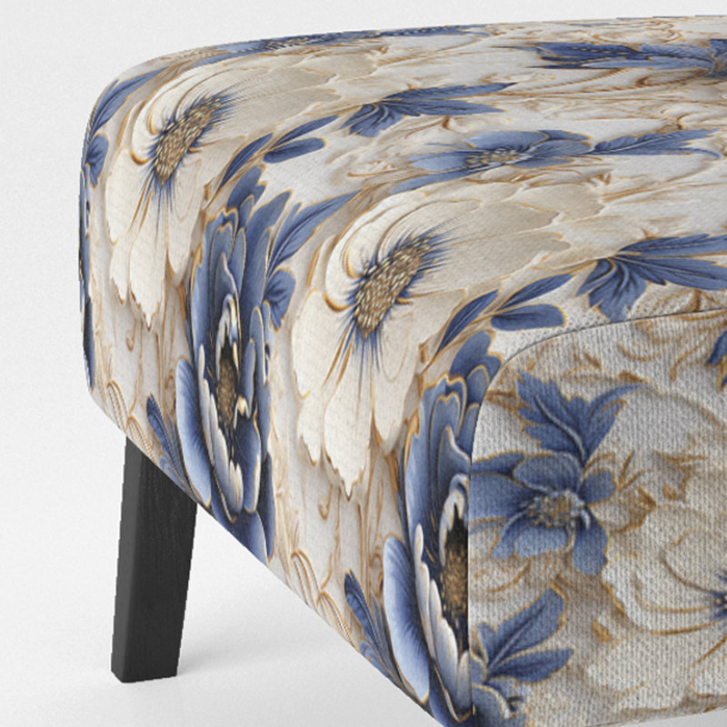 Rustic Victorian Brocade Victorian Pattern - Upholstered Floral Accent Chair Cottage Side Chair