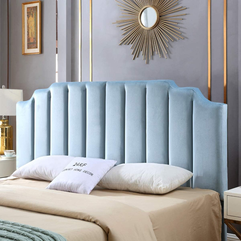Gabbrielle Tufted Upholstered Headboard, King, Seaglass