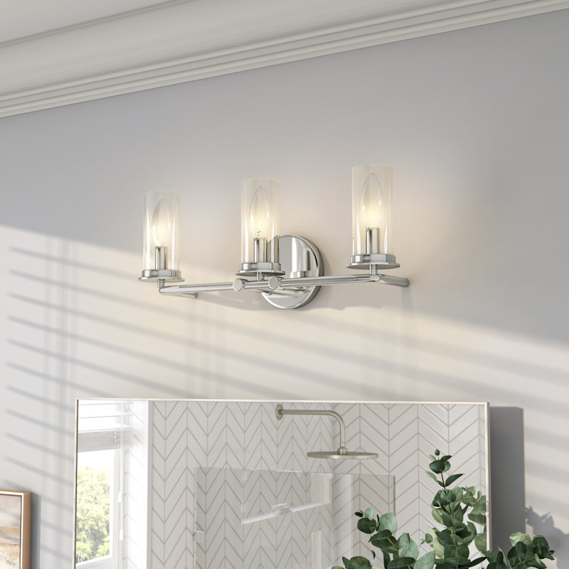 Éclairage de salle de bain à intensité variable 3 lumières Maeghan, Nickel brossé