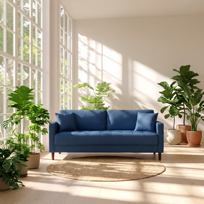 Canapé contemporain en tissu bleu l 76,5 po x P 31 po x H 33,5 po Kanepe