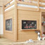 Lit mezzanine rustique en bois aggloméré avec rangement