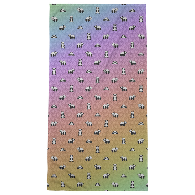 Serviette de bain katelyn elizabeth panda, Noir / Rouge / Blanc