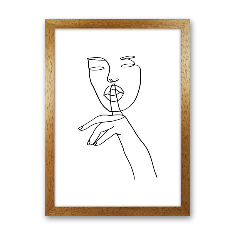 Shhh 2 - Graphic Art Print, Oak Frame, 88cm H x 64cm W x 3cm D