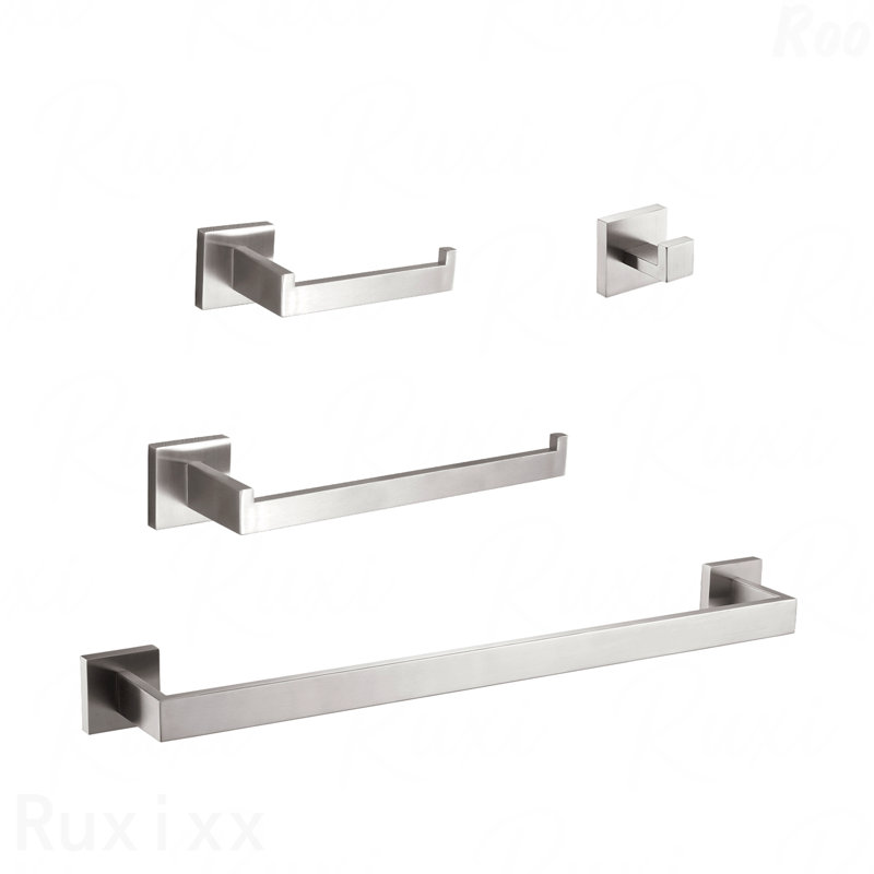 4 - Piece Bathroom Hardware Set, Brushed Nickel