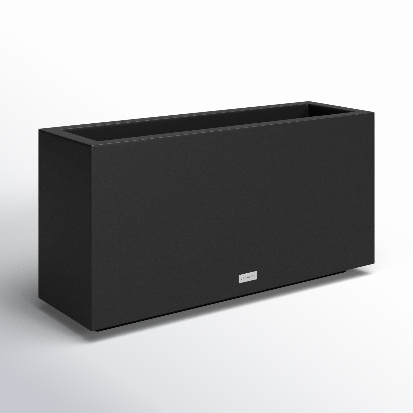 Block Series Long Box Planter, 16” H x 32” W x 10” D, Black