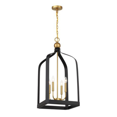 Kenmore 4 - Light Lantern Birdcage Chandelier in Black