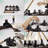 8-Light Faux Wood Kitchen Island Chandelier