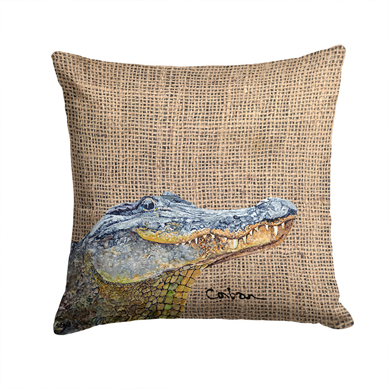 Alligator Outdoor Throw Pillow