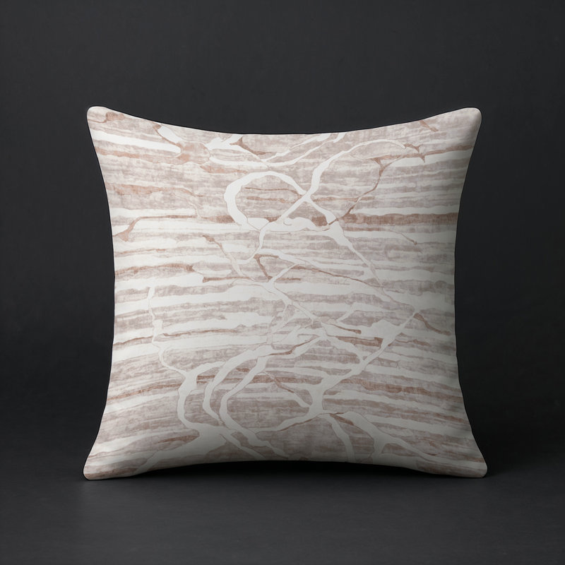 Coussin décoratif intérieur et extérieur Modern, Gris abstrait 186, Carré 16 po