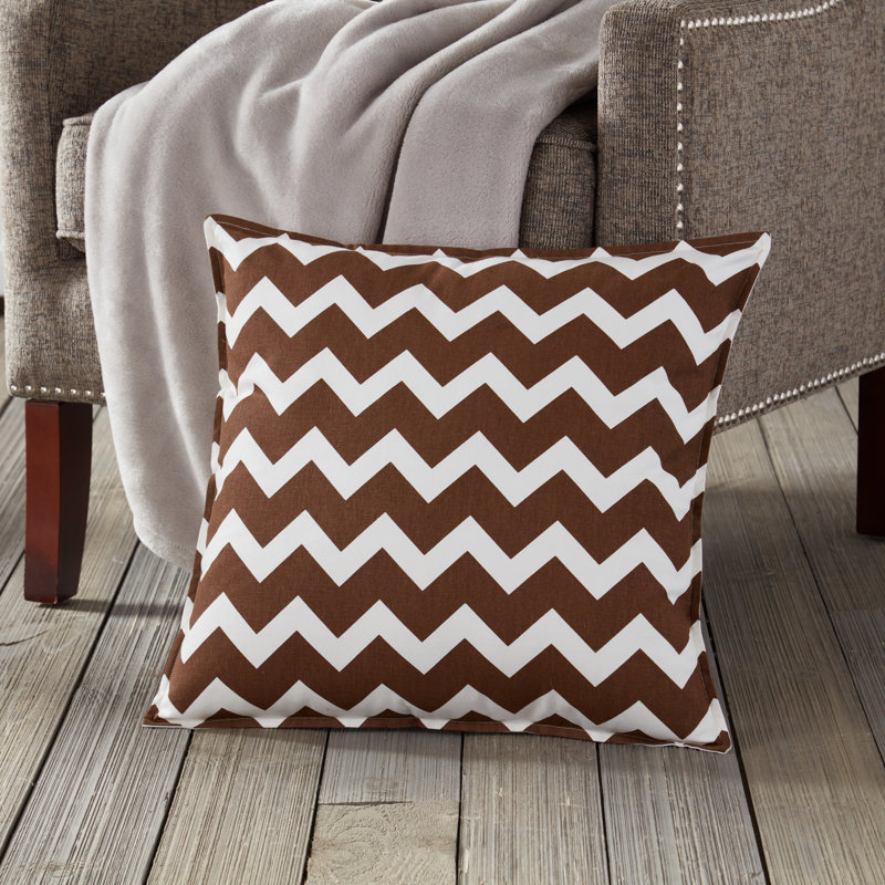  Coussin en coton à chevrons, Brun